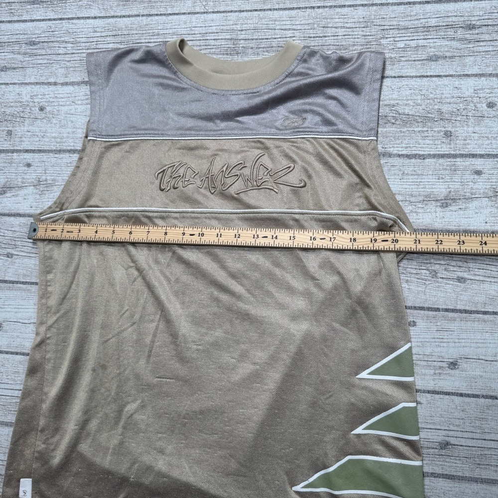 Y2K Reebok Allen Iverso Shirt Men's Small Tan Sleeveless The Answer AI3 Graphic - Picture 3 of 6